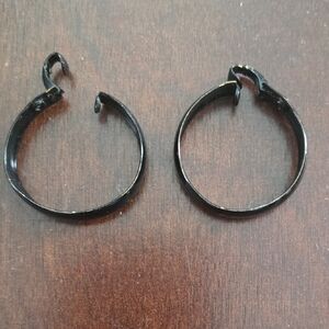 Clip On Black Hoops